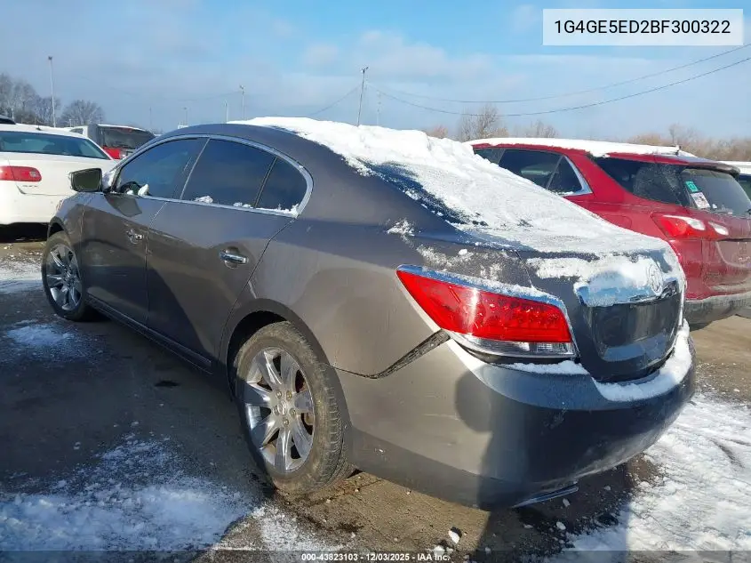 1G4GE5ED2BF300322 2011 Buick Lacrosse Cxs