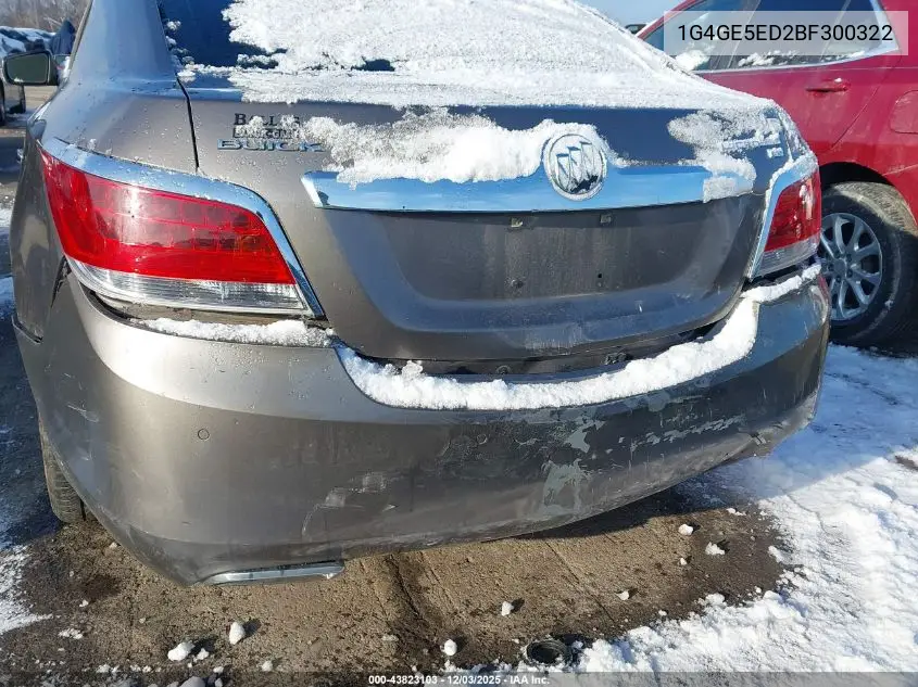 1G4GE5ED2BF300322 2011 Buick Lacrosse Cxs