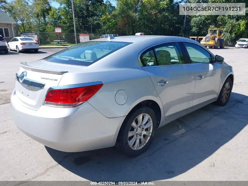 2012 Buick Lacrosse Leather Group VIN: 1G4GC5ER7CF191231 Lot: 40250294