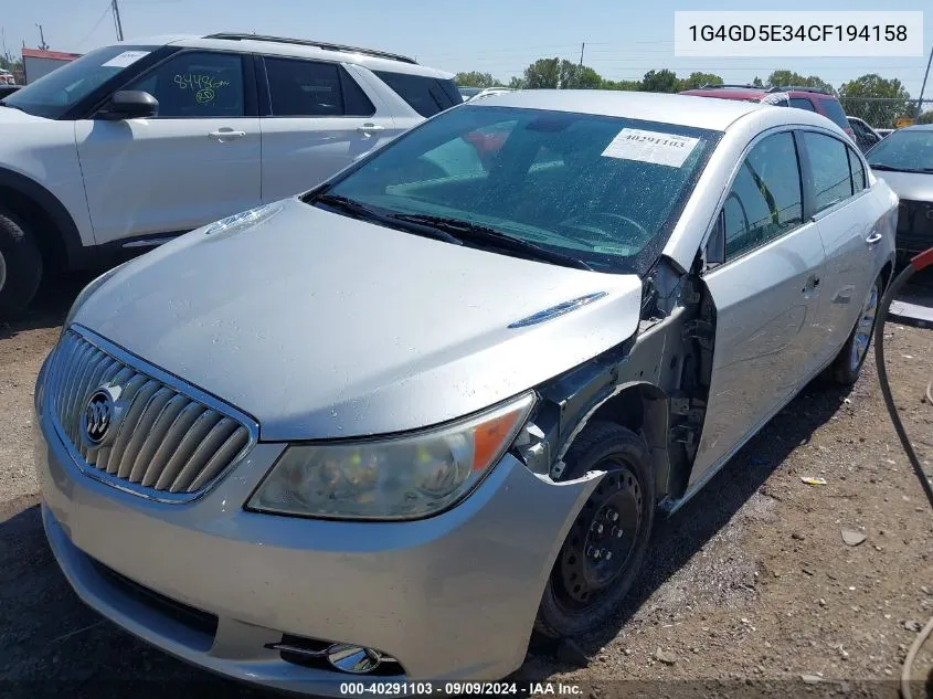 2012 Buick Lacrosse Premium 1 Group VIN: 1G4GD5E34CF194158 Lot: 40291103