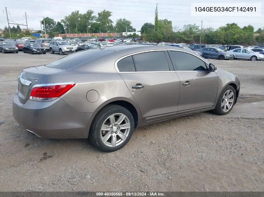 1G4GE5G34CF142491 2012 Buick Lacrosse Premium 1 Group