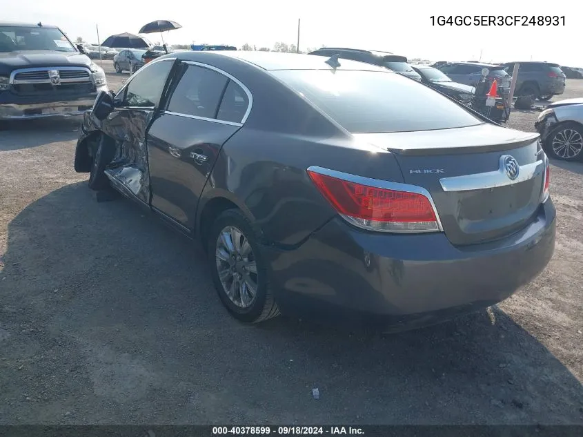 1G4GC5ER3CF248931 2012 Buick Lacrosse Leather Group