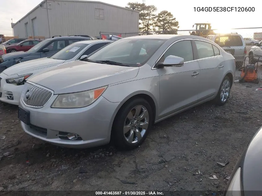 2012 Buick Lacrosse Premium 1 Group VIN: 1G4GD5E38CF120600 Lot: 41463587