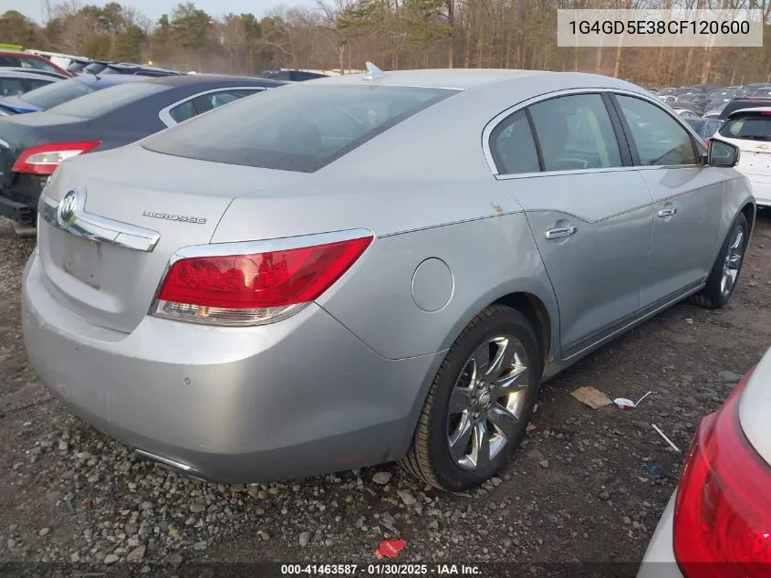 2012 Buick Lacrosse Premium 1 Group VIN: 1G4GD5E38CF120600 Lot: 41463587