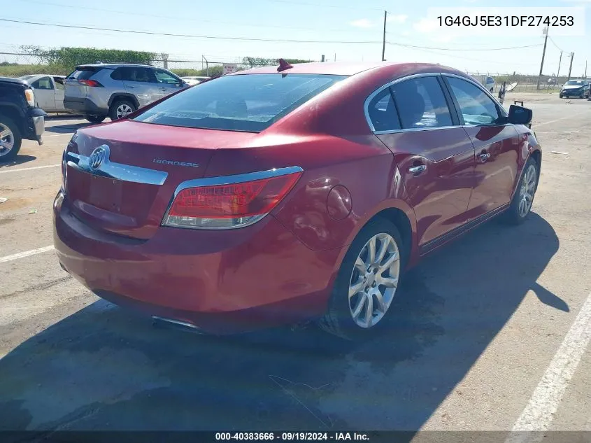 2013 Buick Lacrosse Touring Group VIN: 1G4GJ5E31DF274253 Lot: 40383666