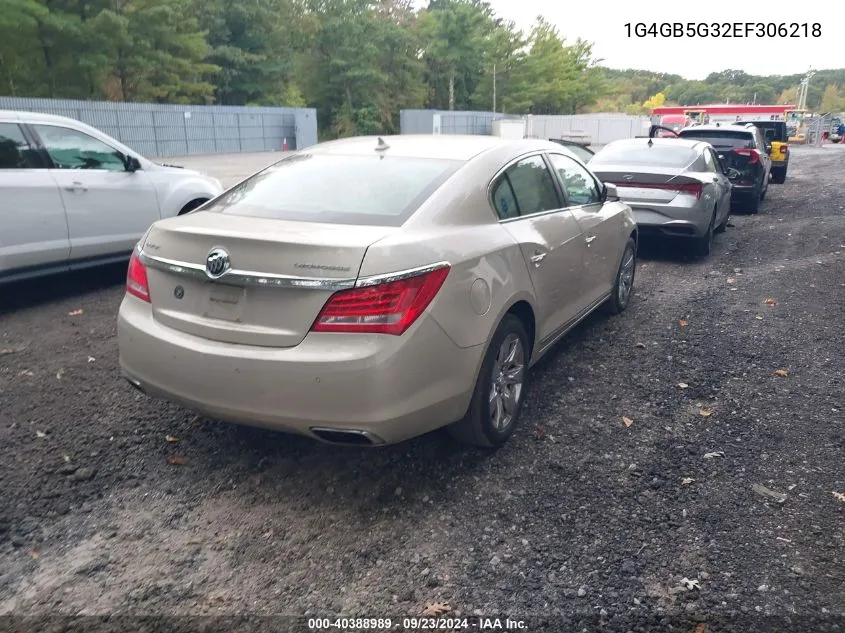 2014 Buick Lacrosse Leather Group VIN: 1G4GB5G32EF306218 Lot: 40388989