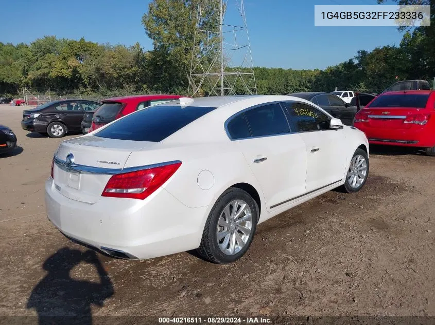 2015 Buick Lacrosse Leather VIN: 1G4GB5G32FF233336 Lot: 40216511