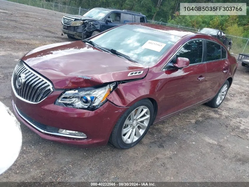 2015 Buick Lacrosse Leather VIN: 1G4GB5G35FF303766 Lot: 40232565