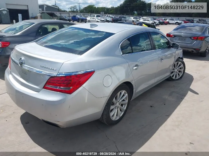 2016 Buick Lacrosse Leather VIN: 1G4GB5G31GF148229 Lot: 40219729