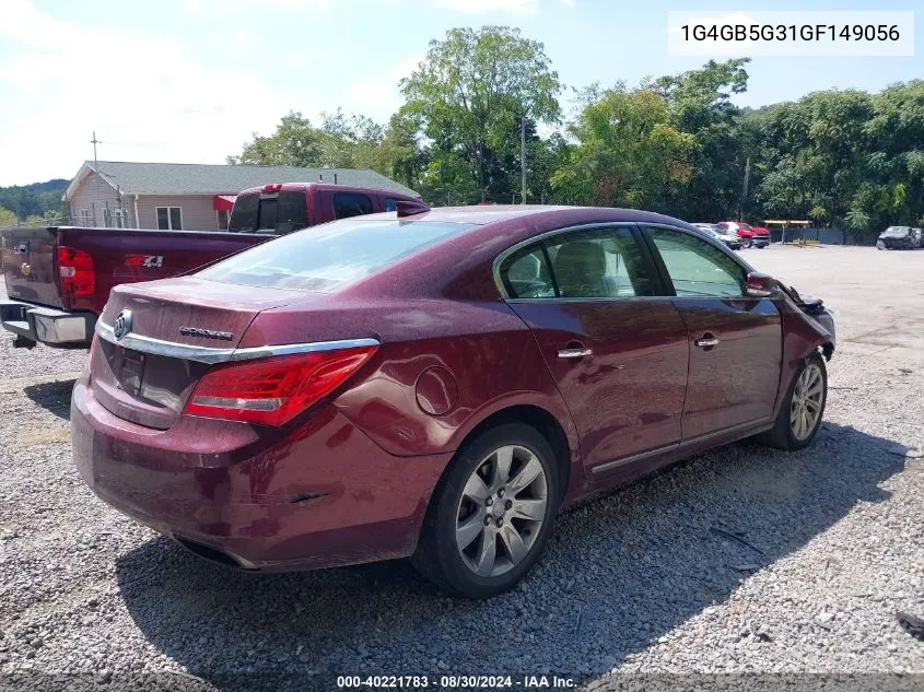 2016 Buick Lacrosse Leather VIN: 1G4GB5G31GF149056 Lot: 40221783