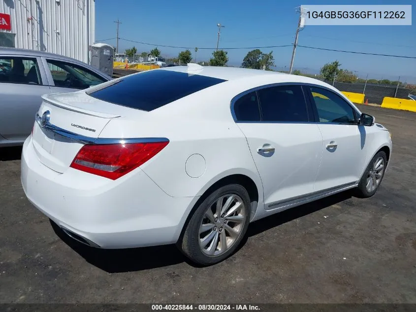 2016 Buick Lacrosse Leather VIN: 1G4GB5G36GF112262 Lot: 40225844