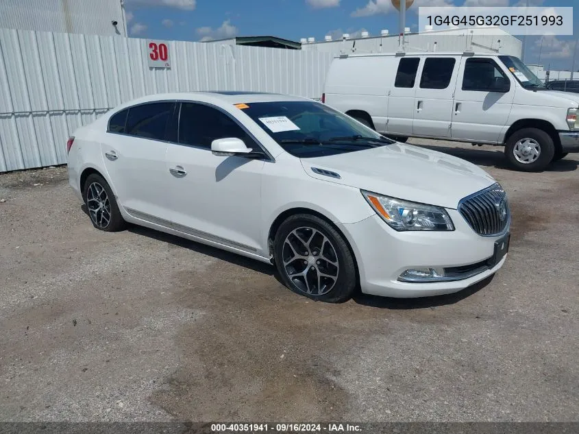 2016 Buick Lacrosse Sport Touring VIN: 1G4G45G32GF251993 Lot: 40351941