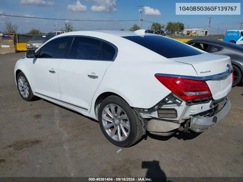 2016 Buick Lacrosse Leather VIN: 1G4GB5G36GF139767 Lot: 40361404