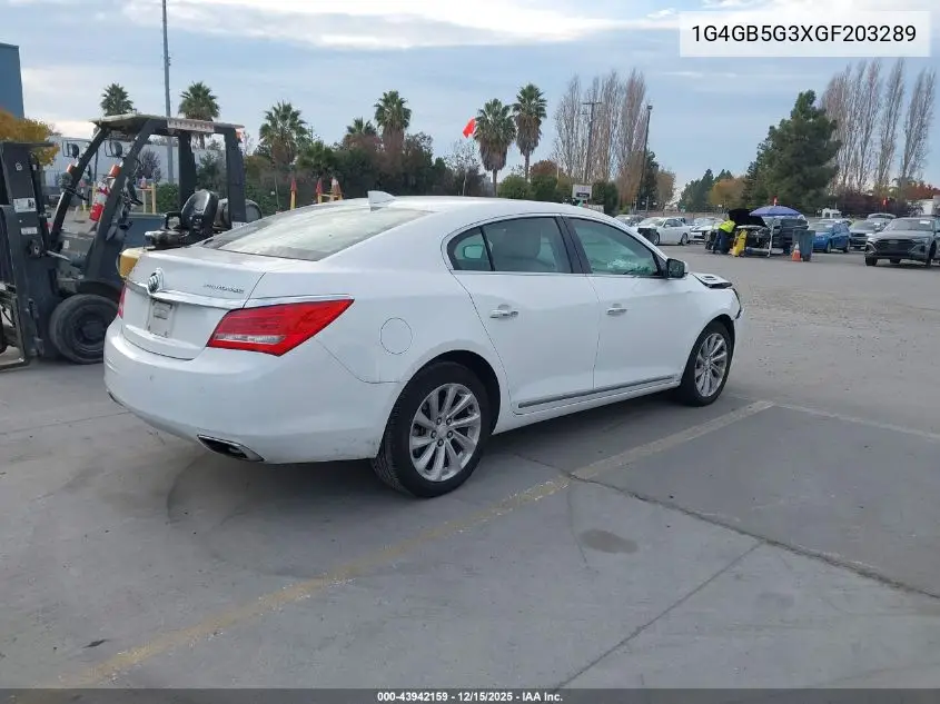 1G4GB5G3XGF203289 2016 Buick Lacrosse Leather