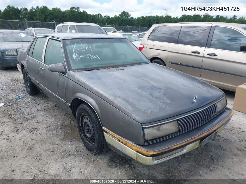 1989 Buick Lesabre Limited VIN: 1G4HR54C3KH451725 Lot: 40107520