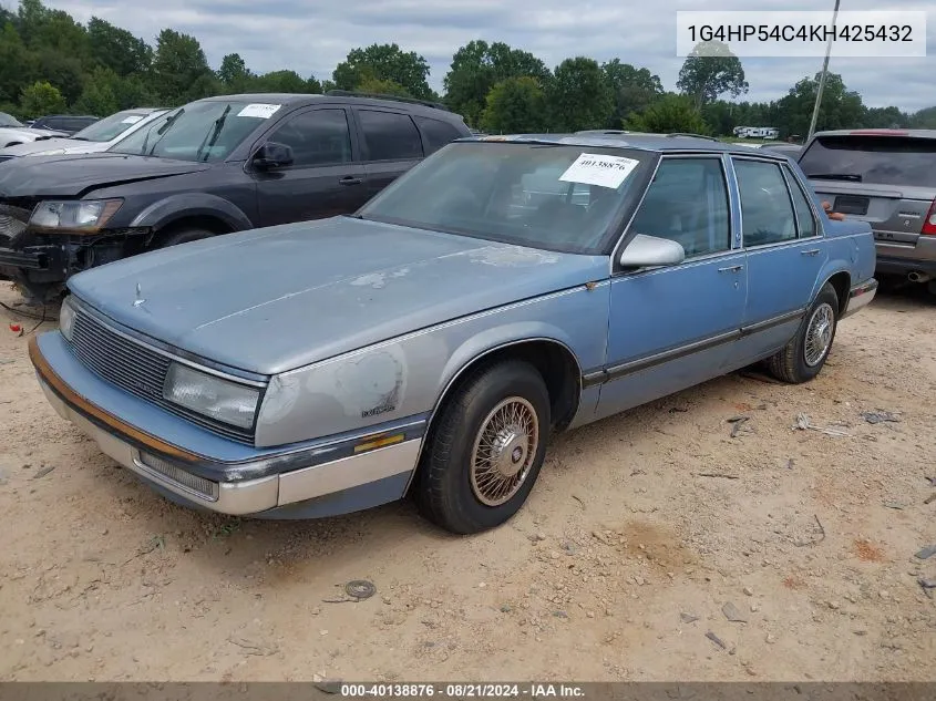 1989 Buick Lesabre Custom VIN: 1G4HP54C4KH425432 Lot: 40138876