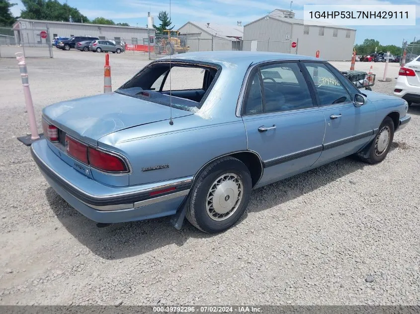 1992 Buick Lesabre Custom VIN: 1G4HP53L7NH429111 Lot: 39792296