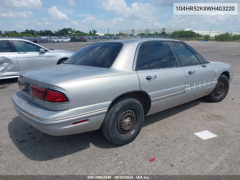 1998 Buick Lesabre Limited VIN: 1G4HR52K8WH403220 Lot: 39662549