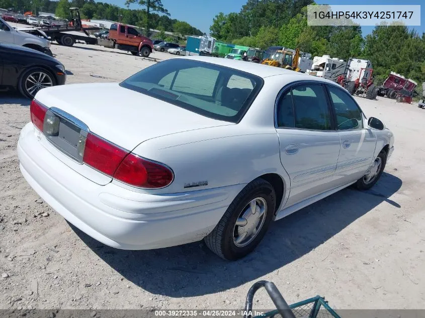 1G4HP54K3Y4251747 2000 Buick Lesabre Custom