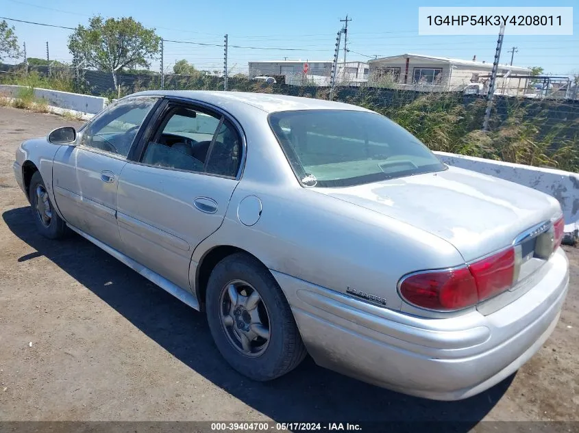 2000 Buick Lesabre Custom VIN: 1G4HP54K3Y4208011 Lot: 39404700