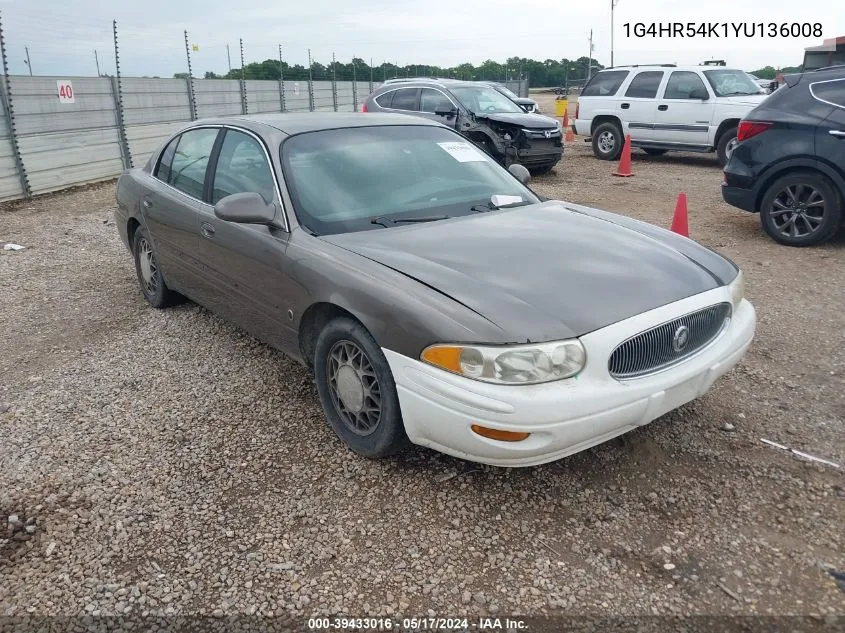 2000 Buick Lesabre Limited VIN: 1G4HR54K1YU136008 Lot: 39433016