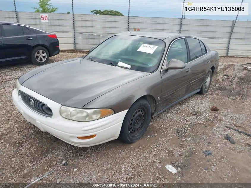 2000 Buick Lesabre Limited VIN: 1G4HR54K1YU136008 Lot: 39433016