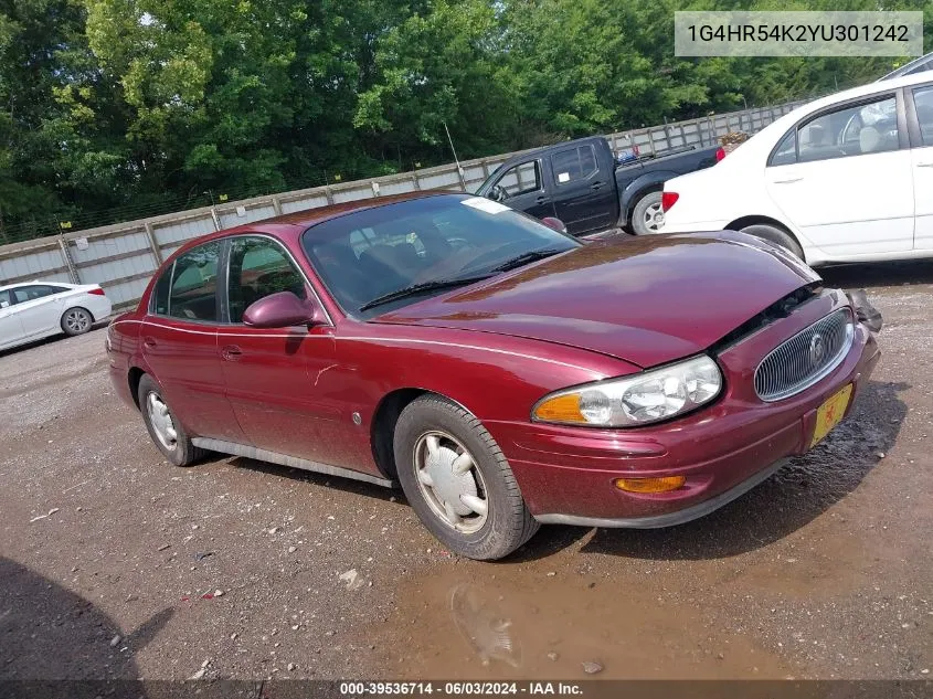 2000 Buick Lesabre Limited VIN: 1G4HR54K2YU301242 Lot: 39536714