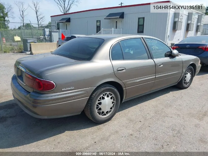 2000 Buick Lesabre Limited VIN: 1G4HR54KXYU135181 Lot: 39660140