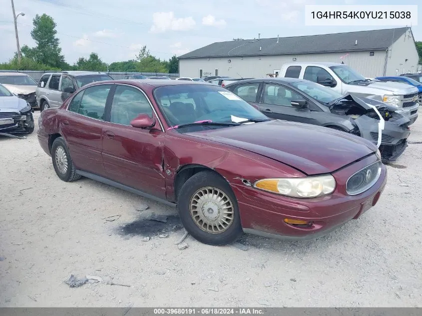 2000 Buick Lesabre Limited VIN: 1G4HR54K0YU215038 Lot: 39680191