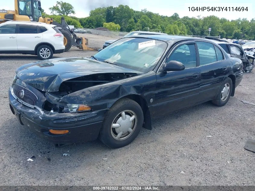 2000 Buick Lesabre Custom VIN: 1G4HP54K3Y4114694 Lot: 39782022