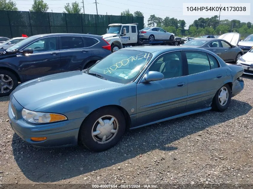 2000 Buick Lesabre Custom VIN: 1G4HP54K0Y4173038 Lot: 40007654