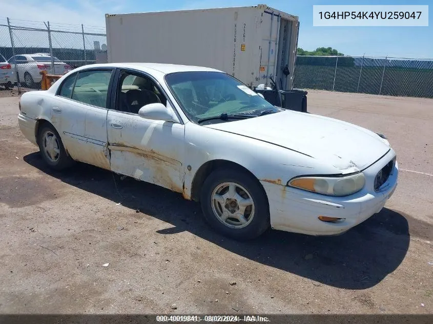 2000 Buick Lesabre Custom VIN: 1G4HP54K4YU259047 Lot: 40019841