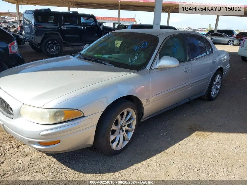 2000 Buick Lesabre Limited VIN: 1G4HR54KXYU115092 Lot: 40224016