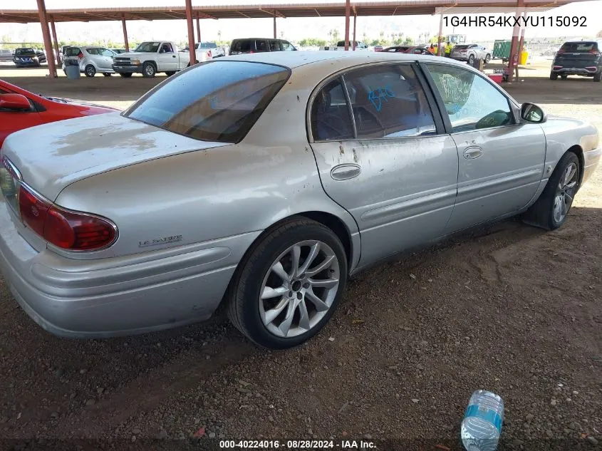 2000 Buick Lesabre Limited VIN: 1G4HR54KXYU115092 Lot: 40224016