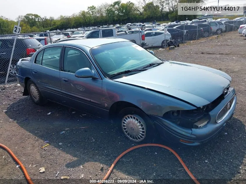 2000 Buick Lesabre Custom VIN: 1G4HP54K1YU144017 Lot: 40286223