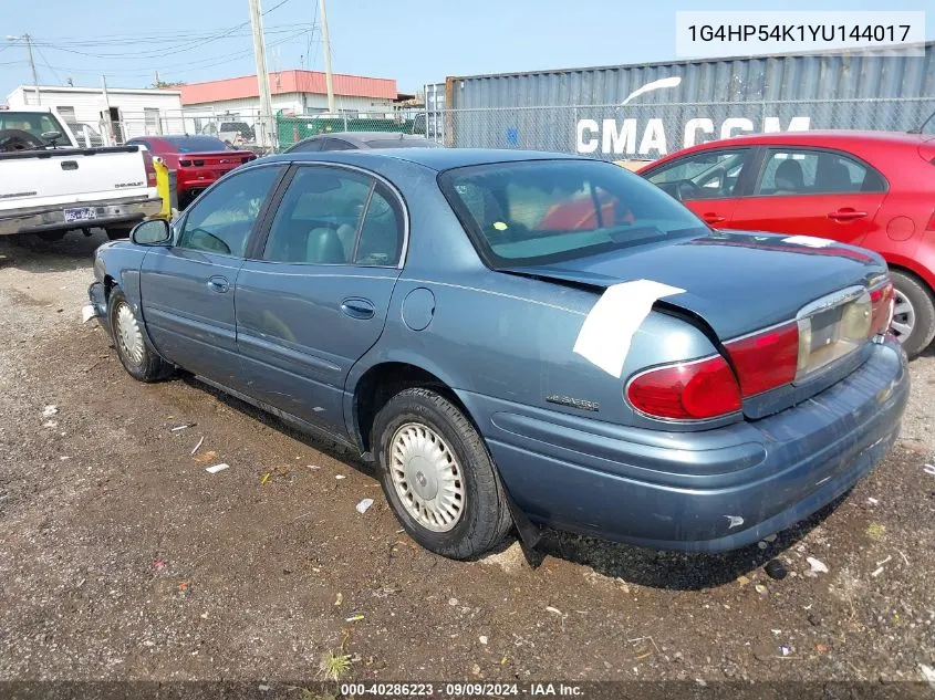 2000 Buick Lesabre Custom VIN: 1G4HP54K1YU144017 Lot: 40286223