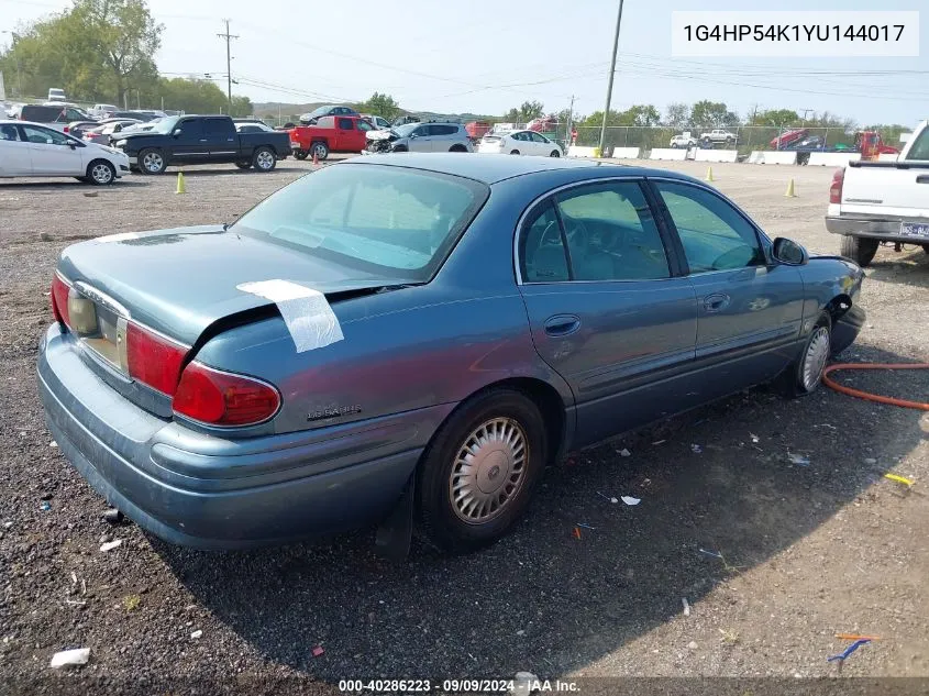 2000 Buick Lesabre Custom VIN: 1G4HP54K1YU144017 Lot: 40286223