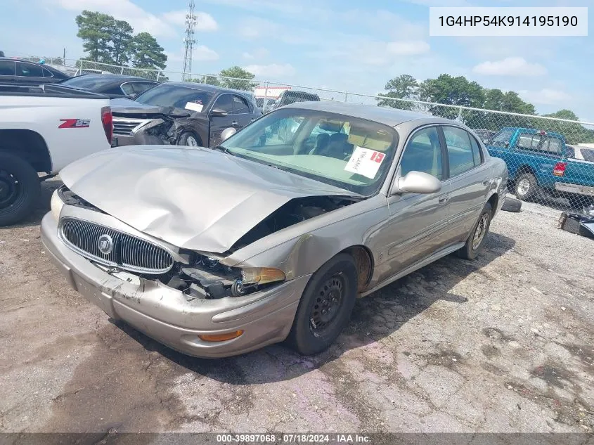 2001 Buick Lesabre Custom VIN: 1G4HP54K914195190 Lot: 39897068