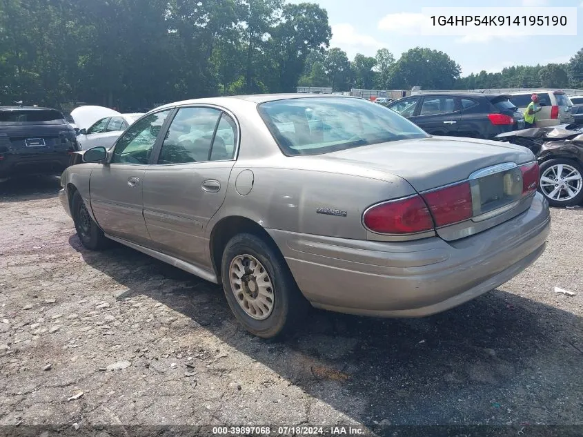 2001 Buick Lesabre Custom VIN: 1G4HP54K914195190 Lot: 39897068