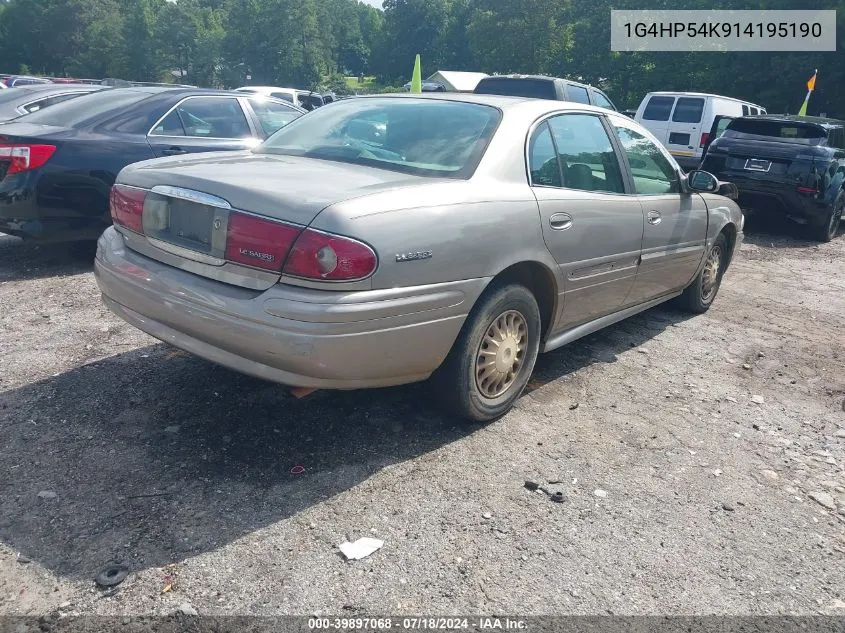 2001 Buick Lesabre Custom VIN: 1G4HP54K914195190 Lot: 39897068