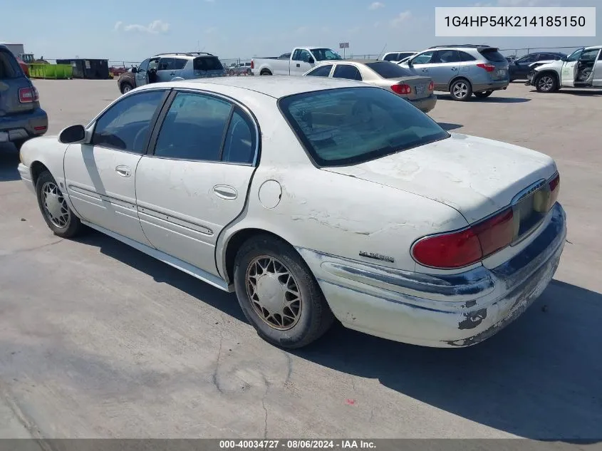 2001 Buick Lesabre Custom VIN: 1G4HP54K214185150 Lot: 40034727