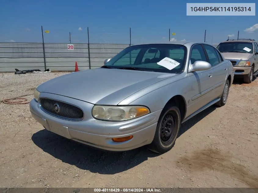 2001 Buick Lesabre Custom VIN: 1G4HP54K114195314 Lot: 40118429