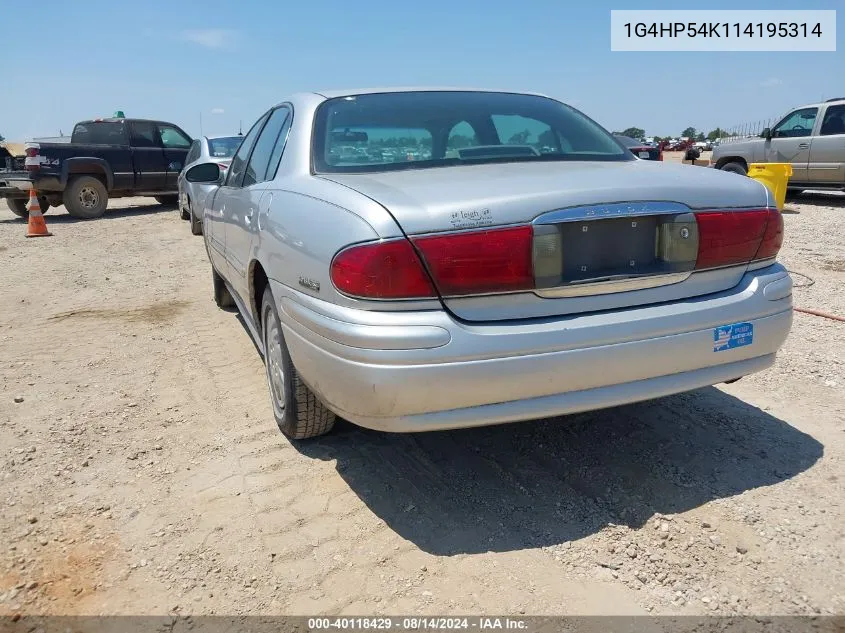 1G4HP54K114195314 2001 Buick Lesabre Custom