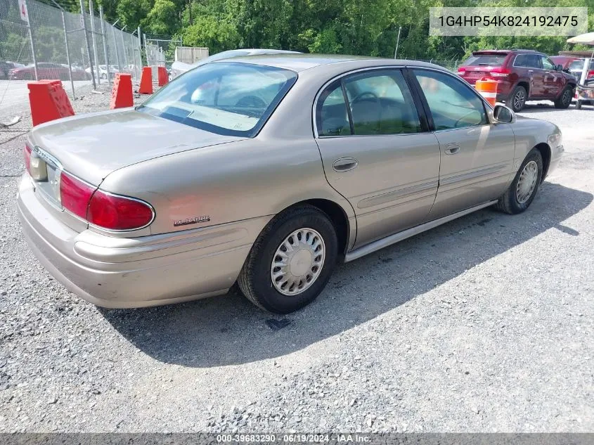 2002 Buick Lesabre Custom VIN: 1G4HP54K824192475 Lot: 39683290