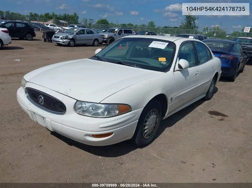 2002 Buick Lesabre Custom VIN: 1G4HP54K424178735 Lot: 39759989