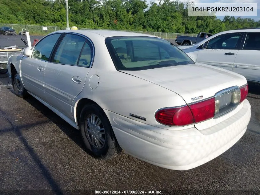 2002 Buick Lesabre Custom VIN: 1G4HP54K82U203104 Lot: 39812824