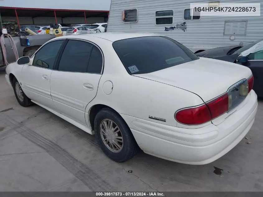 2002 Buick Lesabre Custom VIN: 1G4HP54K724228673 Lot: 39817573