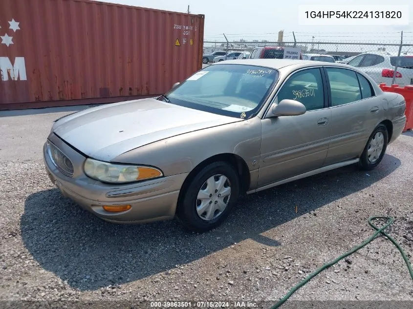 2002 Buick Lesabre Custom VIN: 1G4HP54K224131820 Lot: 39863501