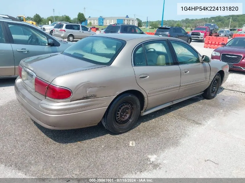 2002 Buick Lesabre Custom VIN: 1G4HP54K224131820 Lot: 39863501