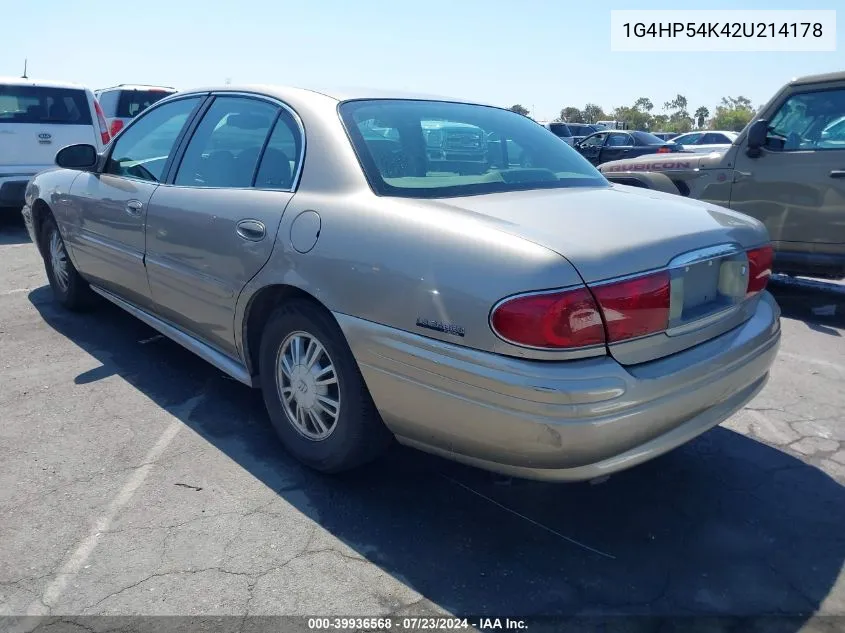 2002 Buick Lesabre Custom VIN: 1G4HP54K42U214178 Lot: 39936568